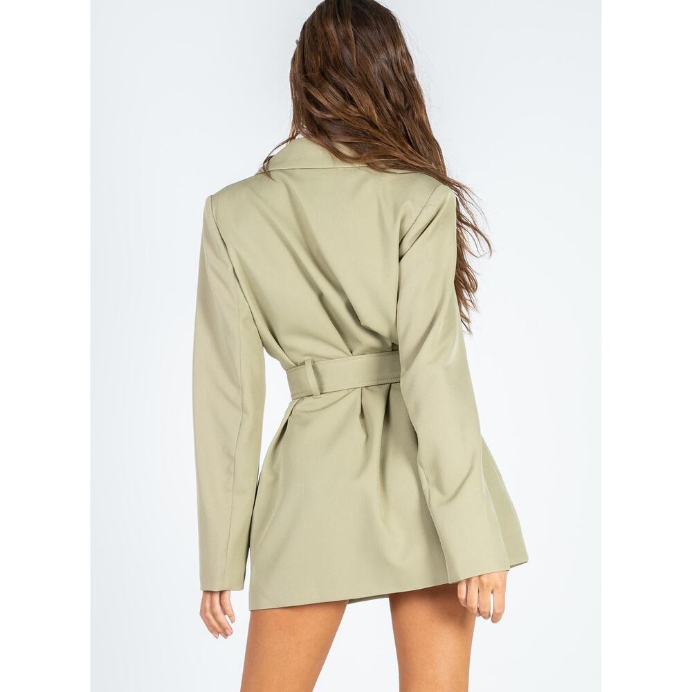 Princess Polly Steinway Mini Dress Long Sleeve Green - US 4 - Picture 7 of 8